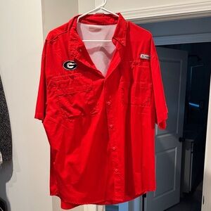 Columbia Men's Vibrant Red Button Down Shirt